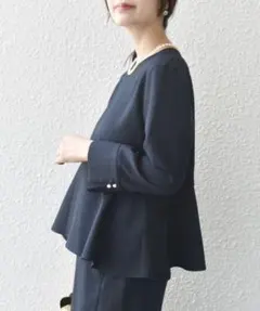 SHIPS.me: 〈セットアップ対応〉バック パール ペプラム ブラウス