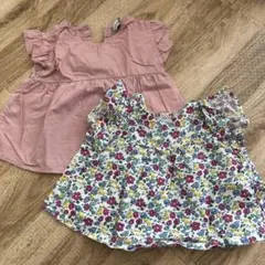 ピンクと花柄のチュニック 70