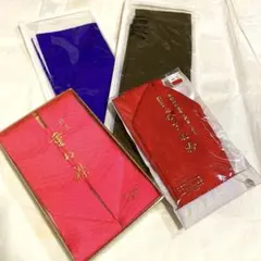 着物-着物小物重ね衿2（４枚セット）赤・濃ピンク・紫・こげ茶 振袖・訪問着・式典