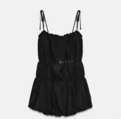zara ナイロンバルーンベルト付きワンピース　S（M）