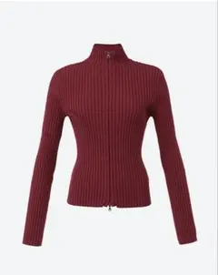 AMOMENTO RIBBED HIGH NECK ZIPのサムネイル