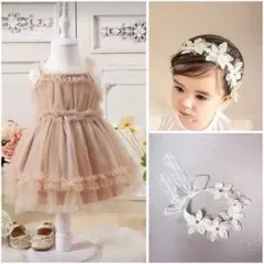 ベビードレス　ヘアバンドセット