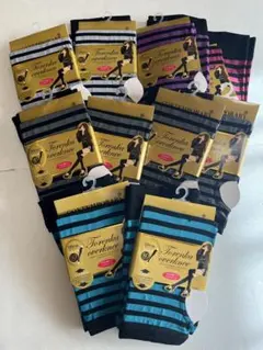 トレンカ 10足セット ストライプオーバーニーソックス 22-25cm