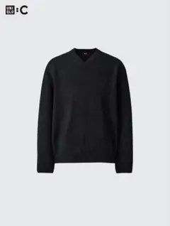 ユニクロc リラックスvネックセーター　ブラック　XL