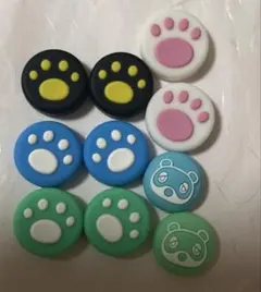 Switch スティックカバー コントローラー 肉球 あつ森 たぬき　セット