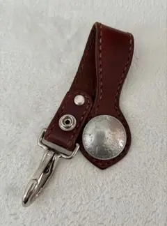 ベルトループ キーホルダー コイン調 レザー バイカー
