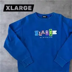 XLARGE エクストララージ パッチロゴ スウェット ブルー Lサイズ