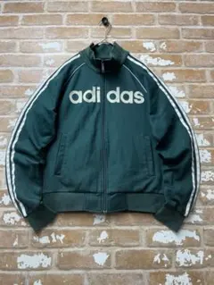 00s adidas アディダス　トラックジャケット　ジャージ　緑　y2k 古着