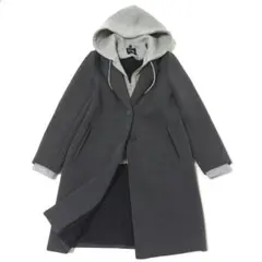 極美品✨ZARA デタッチャブルフードコート ロング チェスター コントラスト