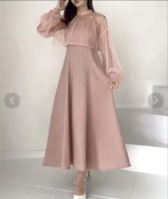 【新品タグ付き】JUNOAH ジュノアチュールボレロ＋フレアキャミワンピ ピンク