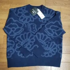【新品】marimekko ネイビー 長袖ニットセーター M