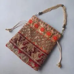インド刺繍 巾着バッグ ポトリバッグのサムネイル