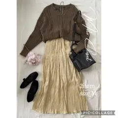 春色ギャザースカートセット レディースまとめ売り コーデ売り セットアップ M