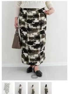 【MI AND MOU】タイトスカート　カーキ　ブラウン　大きいサイズ