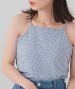 kastane カップ付ギンガムチェックキャミ