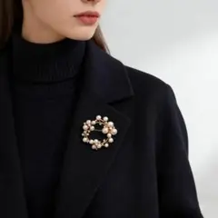 上品 艶めく 大粒パール ブローチ 直径5cm 入学式 卒業式 フォーマル対応