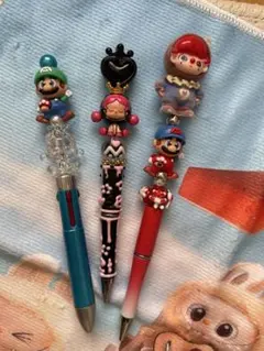 マリオキャラクター付きボールペン3本セット