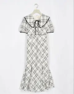 アンミール チェック襟マーメイドOP ワンピース