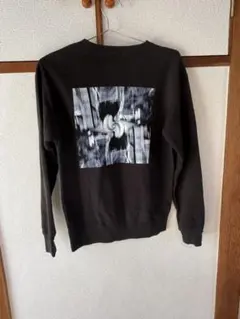 ブラック S グラフィックプリント スウェット
