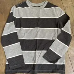 OLD NAVY M 長袖カットソー グレー/ストライプ