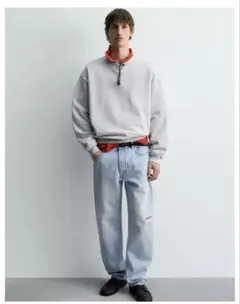 ZARA ライトブルー ワイドレッグデニム USA 28