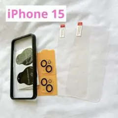 ☆ iPhone 15 ガラスフィルム ガイド枠付き 強化ガラス