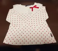 moujonjon 赤い水玉模様 Tシャツ 80 長袖　ロンT