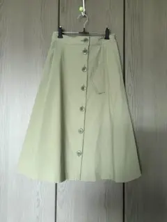 レディース　スカート　ロングスカート　Aライン　フレア　Mサイズ　カーキ色のサムネイル