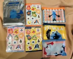 スシロー　パペットスンスン　クリアポーチ＆シール　コンプリート
