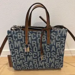 【美品】マークジェイコブス　デニム　モノグラムバッグ