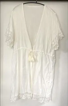 【美品】ホワイトチュニック　羽織り