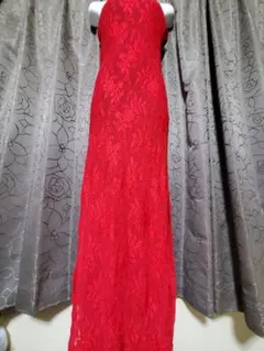 forever21 レース スリップロングドレス レッド