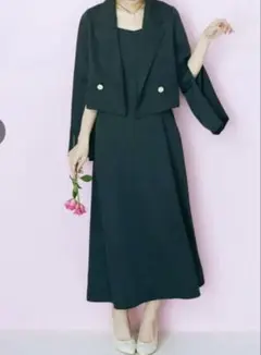 ブラックジャケット付きワンピース　セレモニー　礼服　4L