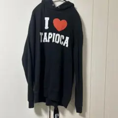 I ❤️ TAPIOCA ブラックパーカー X-LARGE