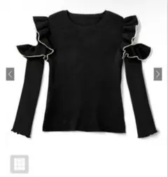 GRL 配色フリルオープンショルダーニットトップス[dr3421]