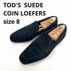TOD'S スエード コインローファー ペニーローファー ブラックのサムネイル