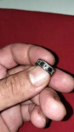925シルバー ブラックストーンリング