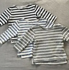 無印良品　ボーダー柄 長袖カットソー　 3枚セット　サイズ 80