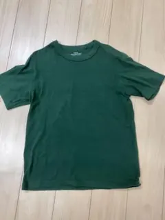 ダークグリーン クルーネック Tシャツ