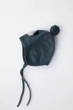 【オンライン完売】ZARA 子犬刺繍ニットボンネット 6-12m／ほぼ未使用