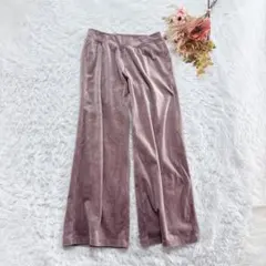 UNIQLO ユニクロ ルームウェア パジャマ ベロアパンツ 裾フレア 無地