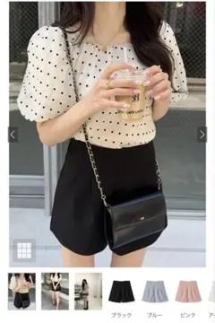 GRLグレイル　ハイウエストタックショートパンツ［at1647］