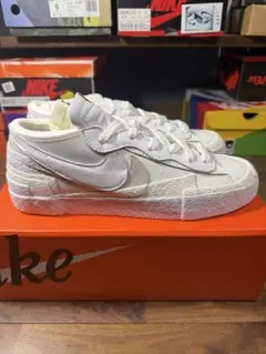 sacai × Nike Blazer Low White Patent
