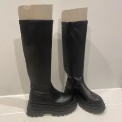 厚底　ロングブーツ　ブラック　22.5