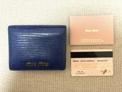miu miu 二つ折り財布 5MV204 ネイビー　箱無しのサムネイル