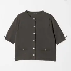 【美品】UNITED ARROWS 半袖カーディガン ブラウン FREE
