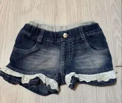 110cm デニムショートパンツ レース付 チッカチッカブーンブーン