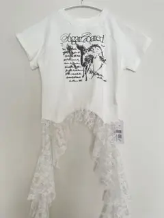 SHEENA レース付きホワイトTシャツ M