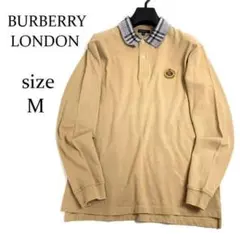 ☆美品☆ BURBERRY LONDON 襟ノバチェック 鹿の子 長袖ポロシャツ 