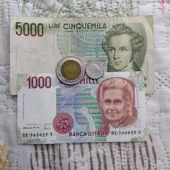 イタリア 旧貨幣セット 5000リラ 1000リラのサムネイル